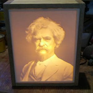 Carved Mark Twain Lithopane